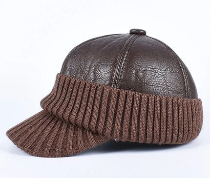 Winter Cap Man Russian Earflap Hat Autumn 2025 Ushanka Outdoor Warm Thick Fleece Lined Dad Hat Knitted Leather Baseball Caps