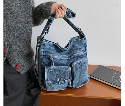 New Fashion Casual Women's Shoulder Bag High Quality Crossbody Bag Denim Fabric Tote Bag Large Capacity Women's Handbags