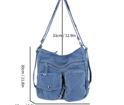 New Fashion Casual Women's Shoulder Bag High Quality Crossbody Bag Denim Fabric Tote Bag Large Capacity Women's Handbags