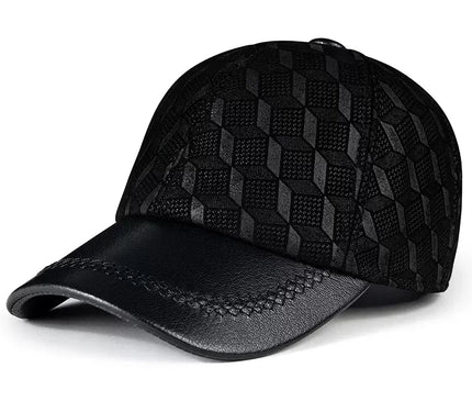 Suede Leather Cap For Men Winter Hat Male Cashmere Sheepskin Bound Korean Baseball Caps Casual Golf Running Printed Gorras