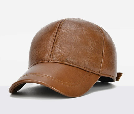 2025 Adjustable Men's Genuine Cowhide Leather Baseball Cap for Fall Winter Outdoor Sports Hat Men Real Cowhide Leather Caps