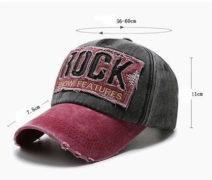 Korean Version Washed Letters Spring and Autumn Men's and Women's Fashion Shabby Denim Baseball Cap Sunhat Official Website