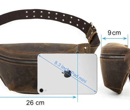 sac-banane-patine-marron-sangle-metallique-renforcee