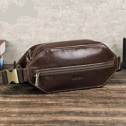 sacoche-banane-marron-fermeture-zippee-sangle-ajustable