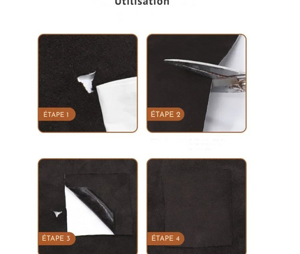 Patch tissu en cuir auto-adhésif multicolore