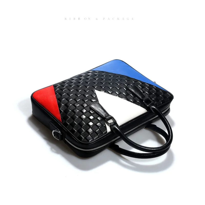 Sac cuir ordinateur avec Motif TriCouleure Moderne
