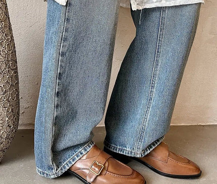 mule-marron-boucle-doree-talon-rectangulaire