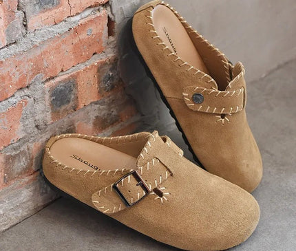 mules-taupe-couture-apparente-boucle