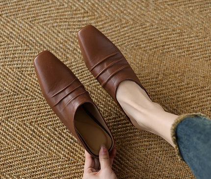 mule-femme-marron-minimaliste-bout-pointu