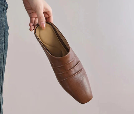 mule-femme-marron-minimaliste-bout-pointu