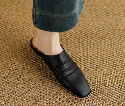 mule-femme-marron-minimaliste-bout-pointu