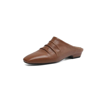 mule-femme-marron-minimaliste-bout-pointu