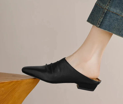 mule-femme-marron-minimaliste-bout-pointu