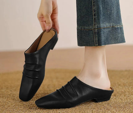 mule-femme-marron-minimaliste-bout-pointu