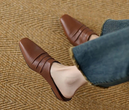 mule-femme-marron-minimaliste-bout-pointu