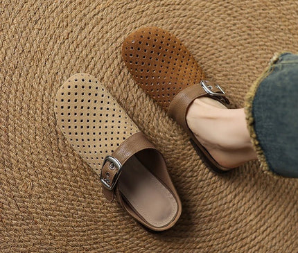 sabot-minimaliste-beige-bride-perforations