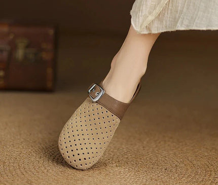sabot-minimaliste-beige-bride-perforations