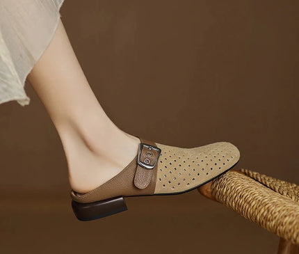 sabot-minimaliste-beige-bride-perforations