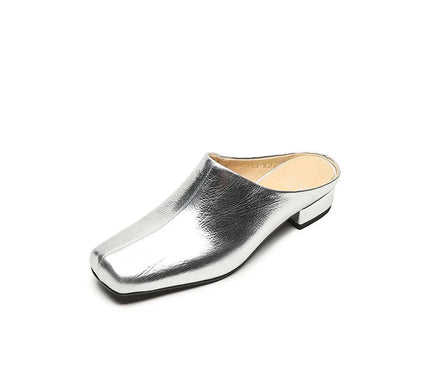 mules-argentees-bout-carre-talon-bas