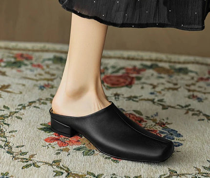 mules-argentees-bout-carre-talon-bas