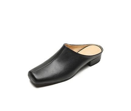 mules-argentees-bout-carre-talon-bas