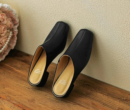 mules-argentees-bout-carre-talon-bas