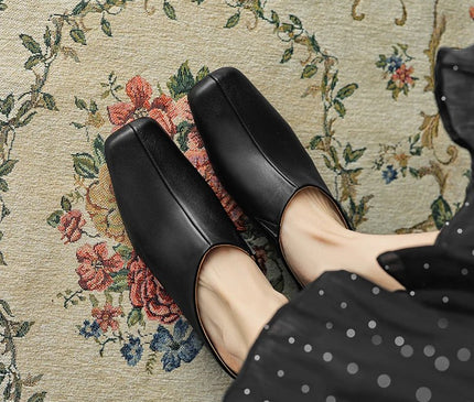 mules-argentees-bout-carre-talon-bas