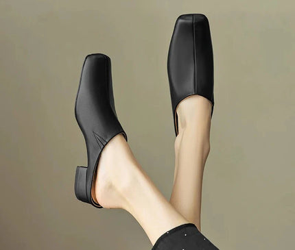 mules-argentees-bout-carre-talon-bas