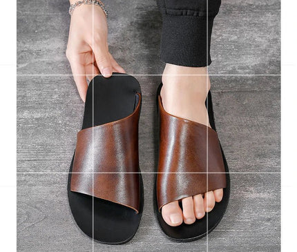 sandales-minimalistes-marron-noir-ouvertes