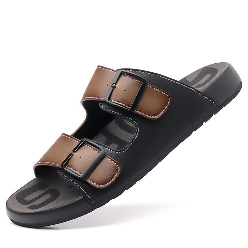 mules-hommes-brides-ajustables-boucles-noires