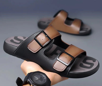 mules-hommes-brides-ajustables-boucles-noires