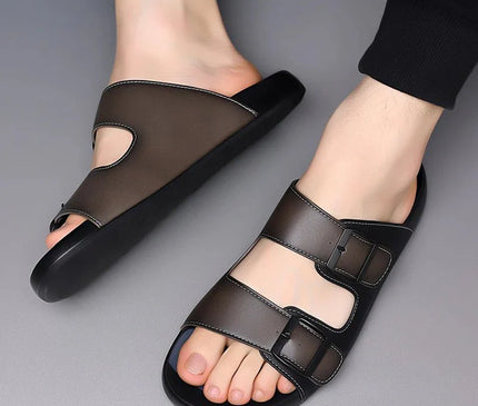 mules-hommes-brides-ajustables-boucles-noires