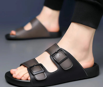 mules-hommes-brides-ajustables-boucles-noires