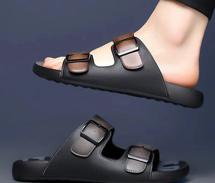 mules-hommes-brides-ajustables-boucles-noires