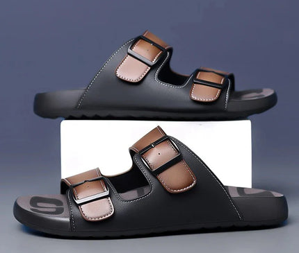 mules-hommes-brides-ajustables-boucles-noires