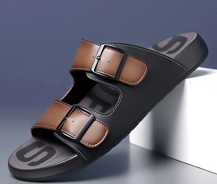 mules-hommes-brides-ajustables-boucles-noires