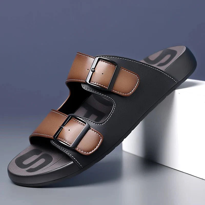 mules-hommes-brides-ajustables-boucles-noires