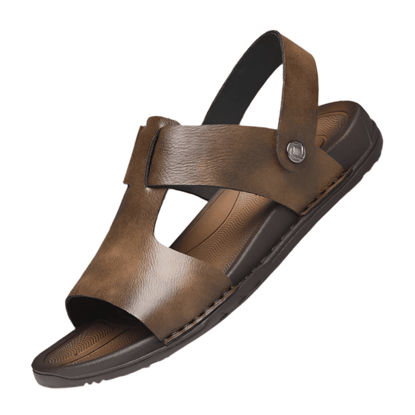 sandale-homme-marron-patinee-bride-ajustable