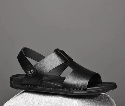 sandale-homme-marron-patinee-bride-ajustable