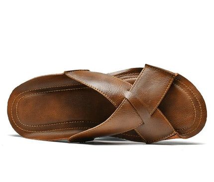 sandales-croisees-marron-style-rustique