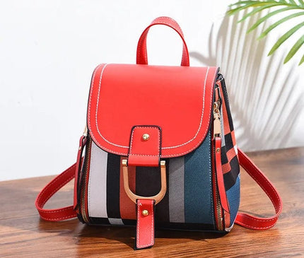 sac-a-dos-compact-urbain-a-motifs-geometriques-et-rabat-camel
