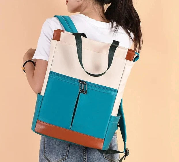 sac-a-dos-bleu-beige-urbain-moderne