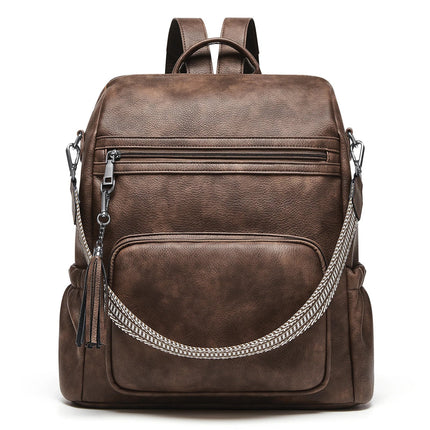 sac-a-dos-marron-chaine-argentee-pampille