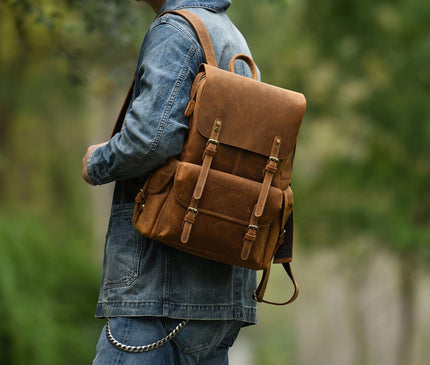 sac-a-dos-artisanal-cuir-patine-grandes-capacites