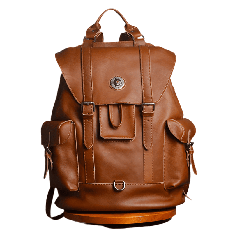 sac-a-dos-structure-en-cuir-marron-details-vintage