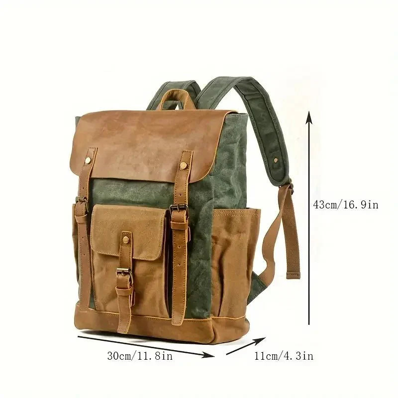 sac-a-dos-baroudeur-cuir-toile-impermeable-vintage-rustique
