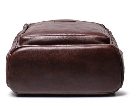 sac-a-dos-structure-marron-fermeture-zippee-grande-poche-frontale