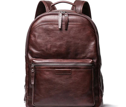 sac-a-dos-structure-marron-fermeture-zippee-grande-poche-frontale