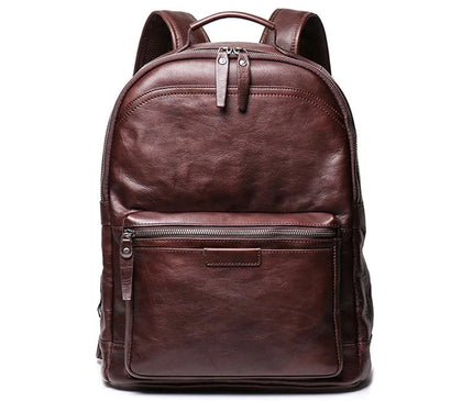 sac-a-dos-structure-marron-fermeture-zippee-grande-poche-frontale