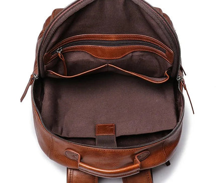 sac-a-dos-structure-marron-fermeture-zippee-grande-poche-frontale